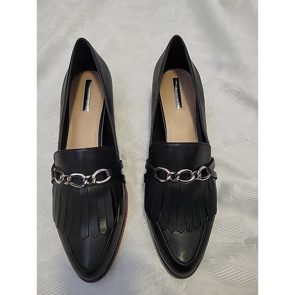 Tahari Loafers Langley Black Block Heel Size 10 M - Picture 1 of 7